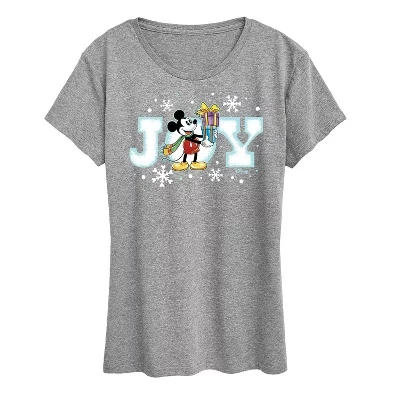 Женская футболка Disney Joy Mickey с принтом, серая