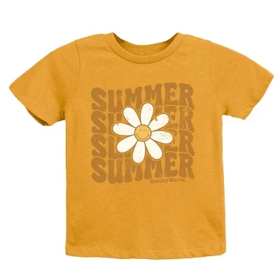 Молодежная футболка с коротким рукавом SmileyWorld Summer Wave Stacked горчичного цвета