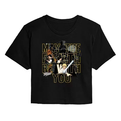 Женская футболка Star Wars «May The Fourth Be With You», черная