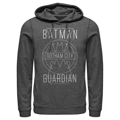 Мужская толстовка с капюшоном Batman Gotham City Guardian Pull Over charcoal heather