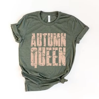 Осенняя футболка Queen Block Distressed - женская футболка с коротким рукавом и графическим принтом