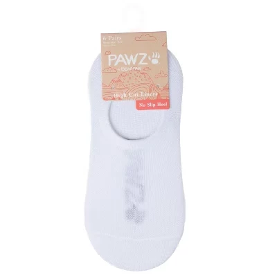 Женские носки-невидимки Pawz by, 6 упаковок, тонкие носки-вкладыши No Show Liner, ультранизкие мокасины со скрытой подкладкой - носки на плоской подошве для женщин, белые