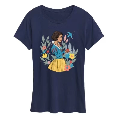 Женская футболка Snow White Sketch с принтом, синяя