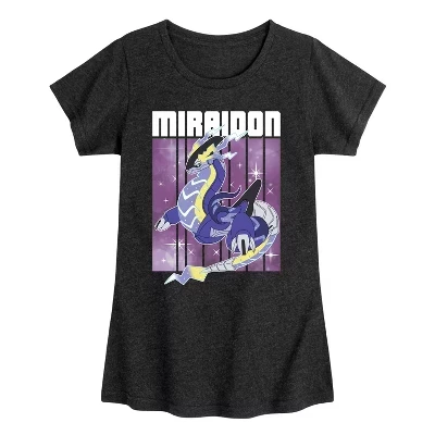 Приталенная футболка с коротким рукавом и рисунком Miraidon Legend для девочек с изображением покемонов