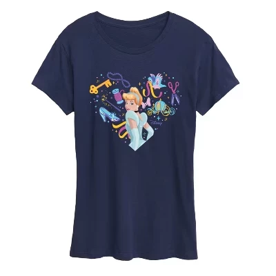 Женская футболка Disney Princess «Сердце Золушки», синяя