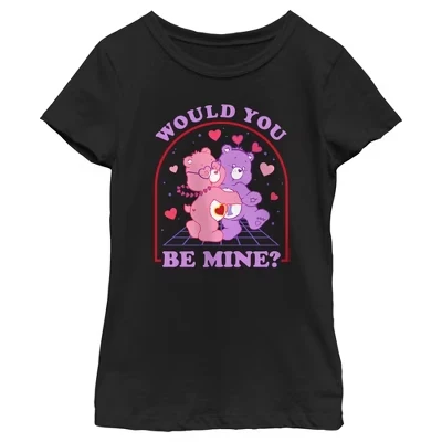 Футболка для девочек Care Bears Be Mine, черная