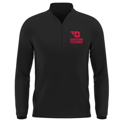 Мужской пуловер NCAA University of Dayton с 1/4 молнией, черный