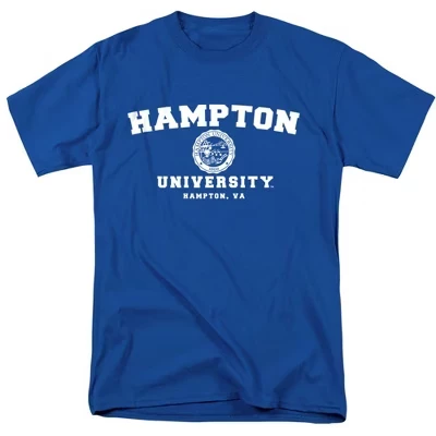 Мужская футболка NCAA Hampton University с эмблемой, синяя