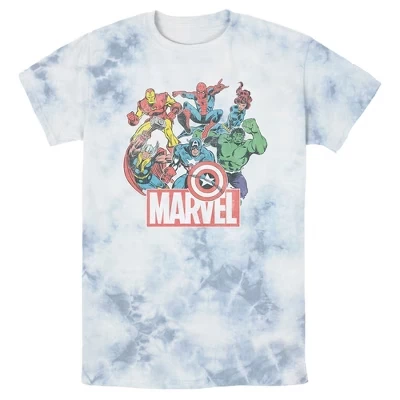 Мужская футболка Marvel «Классические герои», синяя