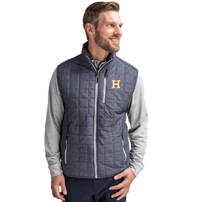 Мужской жилет-пуховик Houston Astros Rainier PrimaLoft® с эко-изоляцией на молнии антрацитовый меланж