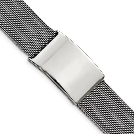 Браслет Black Bow Jewelry Co., сталь 24 мм, полированный/серый, 23,5 см