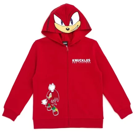 Флисовая толстовка с капюшоном на молнии для косплея SEGA Sonic the Hedgehog от маленького ребенка до большого ребенка red knuckles
