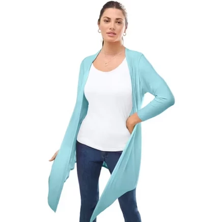 Женский кардиган Roaman's Ultra Drape, бирюзовый