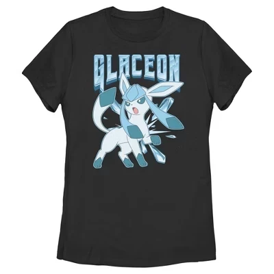 Женская футболка Glaceon Ice Attack черного цвета