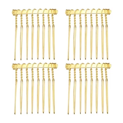 Боковые гребни Unique Bargains металлические, золотистые, 4 шт