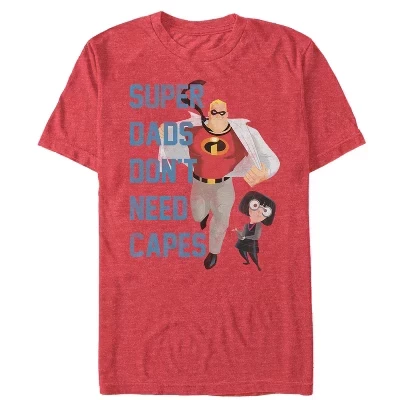 Мужская футболка Super Dads Don't Need Capes красного цвета