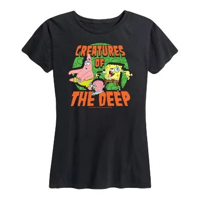 Женская футболка с коротким рукавом Creatures Of The Deep с графическим рисунком, черная
