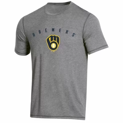 Мужская серая спортивная футболка Milwaukee Brewers