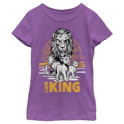Girl's Lion King Savannah Sunset Crew T-Shirt purple