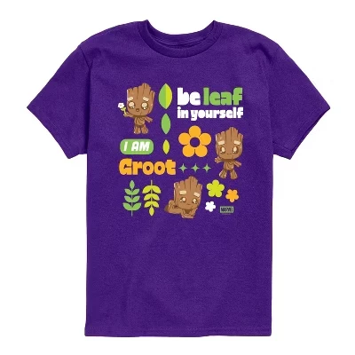 Boys' - Guardians Of The Galaxy - Groot Grid Short Sleeve Graphic T-Shirt purple