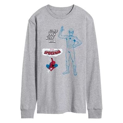 Men's -  - Faux Multi Hit Long Sleeve Graphic T-Shirt athletic heather