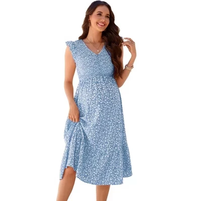 Женское платье Yesfashion для беременных, голубое