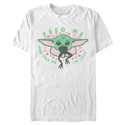 Мужская футболка The Mandalorian на День Святого Валентина The Child Feed Me белого цвета