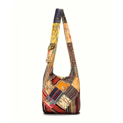 Kathmandu Collection Quilted Patchwork Hobo Bag multicolor