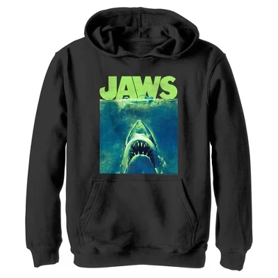Худи для мальчиков Jaws «Неоновый постер», черное