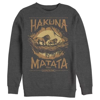 Мужской свитшот The Lion King Hakuna Matata, угольно-серый