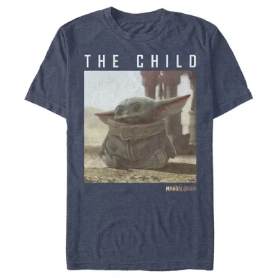 Мужская футболка The Mandalorian The Child в рамке, синяя