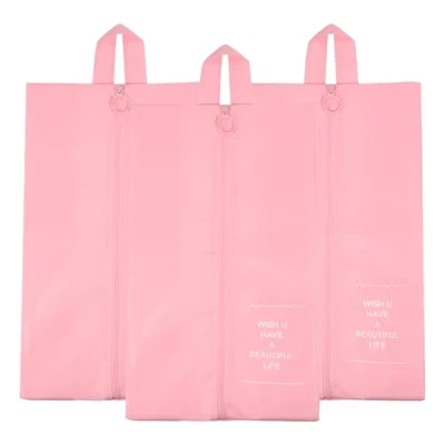 Сумки для обуви Unique Bargains, 3 шт., розовые