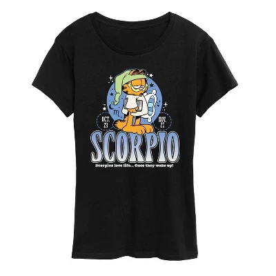 Женская футболка Garfield Scorpio Love Life, чёрная
