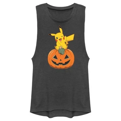 Женская майка Pokemon Пикачу-фонарь, угольная