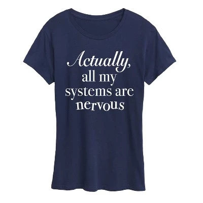Женская футболка с коротким рукавом All Systems Nervous с графическим рисунком