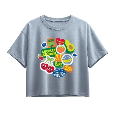 Футболка для девочек Instant Message, Fruit Stamps, синяя