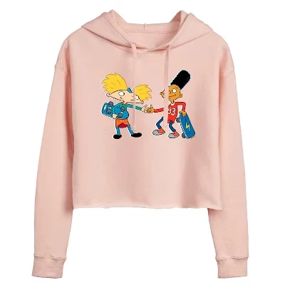 Женское укороченное худи Hey Arnold Arnold и Gerald, синее