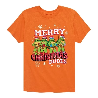Детская футболка TMNT Merry Christmas Dude, оранжевая