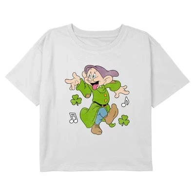 Укороченная футболка Dopey Lucky Dance Crop для девочек на День Святого Патрика, белая