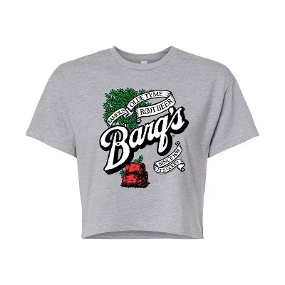 Женская укороченная футболка Coca‑Cola с логотипом Barq's, серая