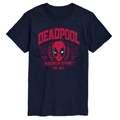 Мужская футболка с коротким рукавом Collegiate Deadpool с графическим рисунком