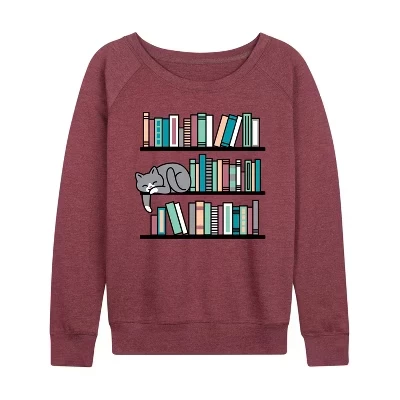 Женский лонгслив Instant Message Cat Book, бордовый