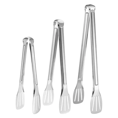 Grill 304 Stainless Steel Non-Slip Locking Durable Tongs 3 pcs