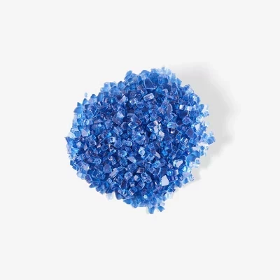 Каминная яма Fire Glass Камни из закаленного стекла для каминных принадлежностей синего цвета