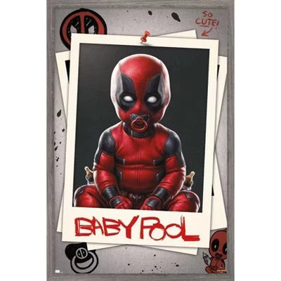 Marvel Дэдпул и Росомаха - Настенный плакат Babypool в рамке с принтом barnwood