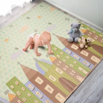 (78x70x0,4) Складные игровые коврики с дорожной сумкой - для младенцев, малышей ясельного возраста, а также для детских игр и времяпрепровождения с животиком в очаровательном районе