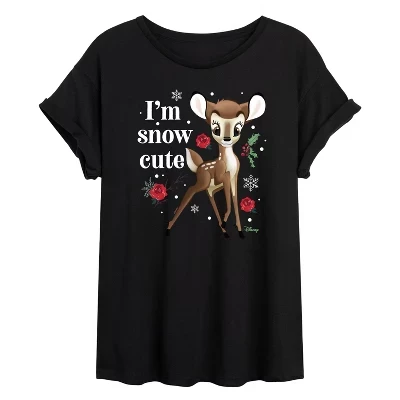 Женская футболка Disney I'm Snow Cute, черная