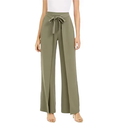 повседневные широкие брюки bar III Womens Plus Size с завязкой спереди