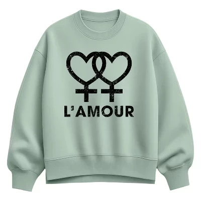 Женская толстовка L'amour Hearts Oversize из флиса с капюшоном seafoam