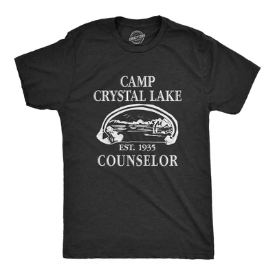 Мужская футболка Camp Crystal Lake с забавным графическим рисунком для кемпинга, винтажные футболки для взрослых, новинка - Crazy Dog, мужская футболка на Хэллоуин, сезон черный